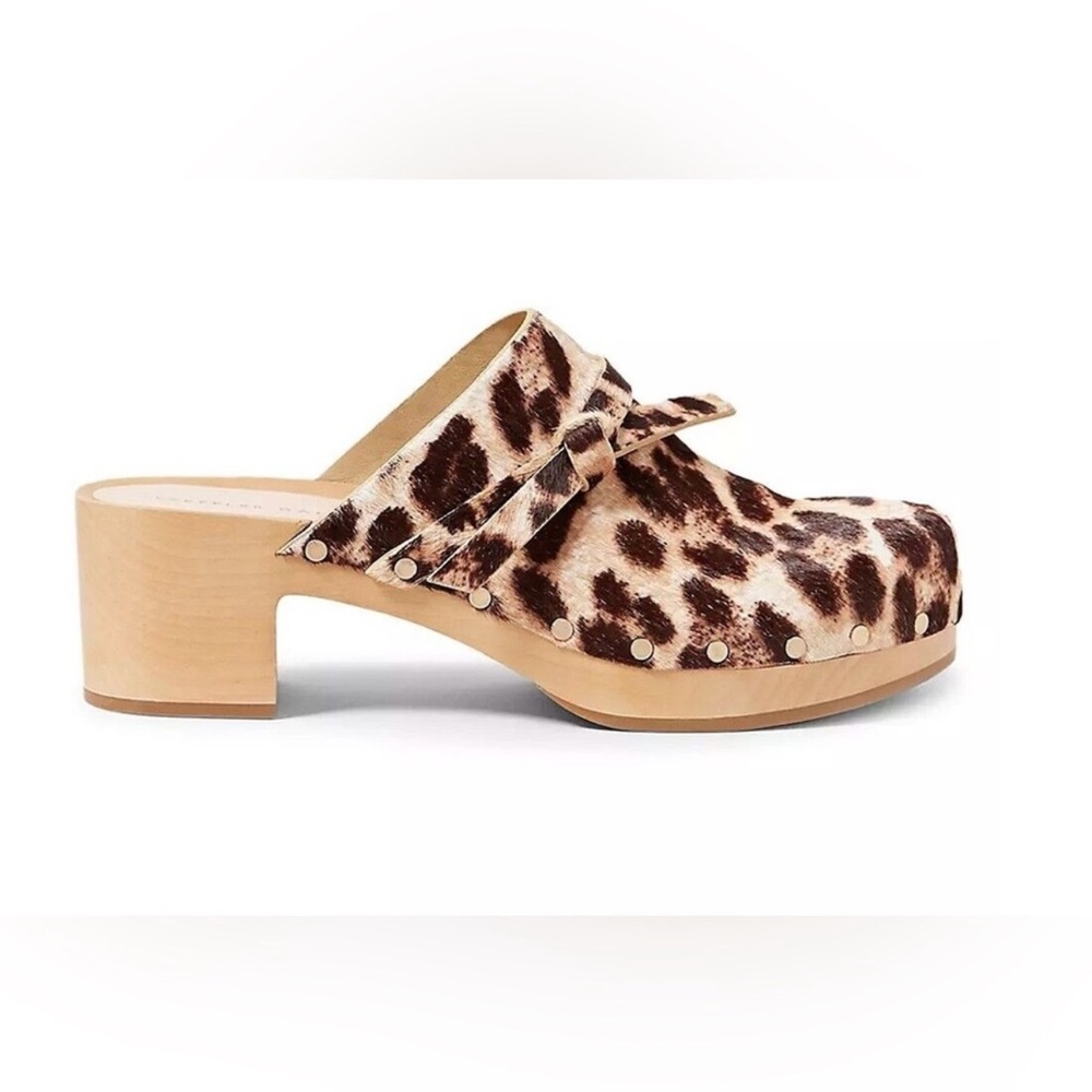 LOEFFLER RANDALL ROBERTA LEOPARD CLOGS 7M